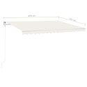  Ręcznie zwijana markiza z LED, 4,5x3 m, kremowa