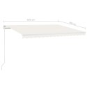  Ręcznie zwijana markiza z LED, 450 x 300 cm, kremowa