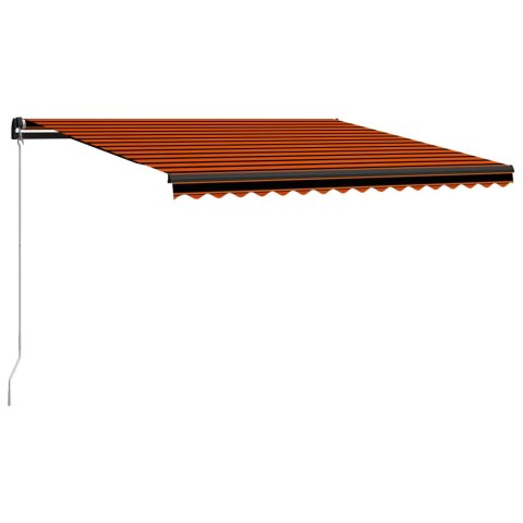  Ręcznie zwijana markiza, 450 x 300 cm, pomarańczowo-brązowa
