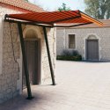  Ręcznie zwijana markiza ze słupkami, 3x2,5 m, pomarańcz/brąz