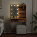 TOALETKA Z LUSTREM Z OŚWIETLENIEM LED STARE DREWNO 74,5X40X141 CM