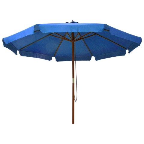 Parasol ogrodowy na drewnianym słupku, 330 cm, lazurowy Parasol ogrodowy na drewnianym słupku, 330 cm, lazurowy
