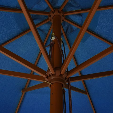 Parasol ogrodowy na drewnianym słupku, 330 cm, lazurowy Parasol ogrodowy na drewnianym słupku, 330 cm, lazurowy