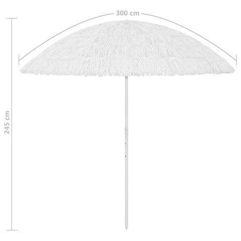 Parasol plażowy w hawajskim stylu, biały, 300 cm Parasol plażowy w hawajskim stylu, biały, 300 cm