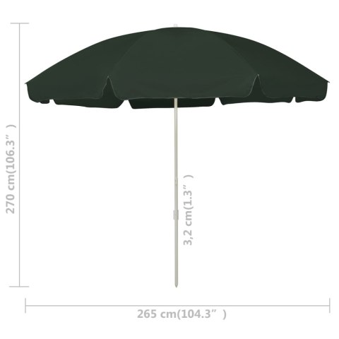 Parasol plażowy, zielony, 300 cm Parasol plażowy, zielony, 300 cm