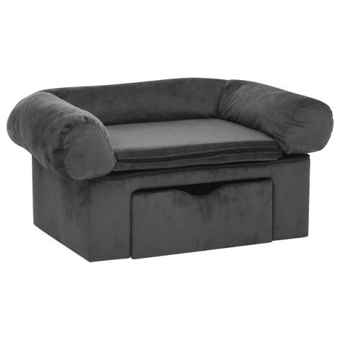 Sofa dla psa, z szufladą, ciemnoszara, 75x50x38 cm, pluszowa Sofa dla psa, z szufladą, ciemnoszara, 75x50x38 cm, pluszowa