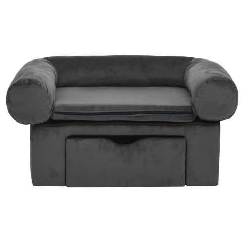 Sofa dla psa, z szufladą, ciemnoszara, 75x50x38 cm, pluszowa Sofa dla psa, z szufladą, ciemnoszara, 75x50x38 cm, pluszowa