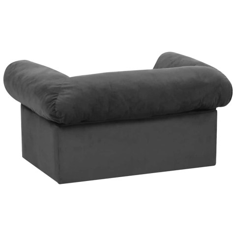 Sofa dla psa, z szufladą, ciemnoszara, 75x50x38 cm, pluszowa Sofa dla psa, z szufladą, ciemnoszara, 75x50x38 cm, pluszowa