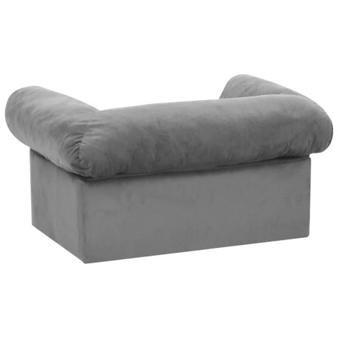 Sofa dla psa, z szufladą, szara, 75x50x38 cm, pluszowa Sofa dla psa, z szufladą, szara, 75x50x38 cm, pluszowa