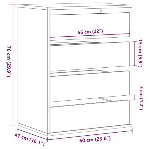 VidaXL Komoda, stare drewno, 60x41x76 cm, materiał drewnopochodny VidaXL Komoda, stare drewno, 60x41x76 cm, materiał drewnopochodny