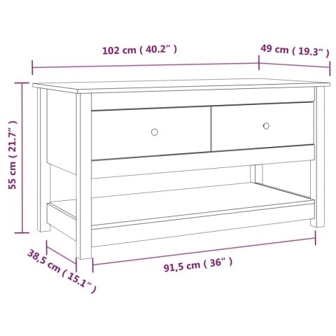 Stolik kawowy, 102x49x55 cm, lite drewno sosnowe Stolik kawowy, 102x49x55 cm, lite drewno sosnowe