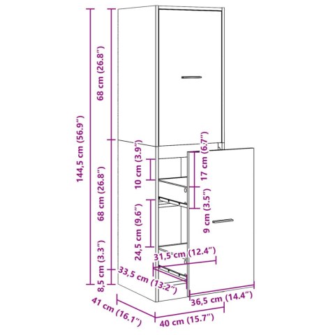 Szafka apteczna, stare drewno, 40x41x144,5 cm Szafka apteczna, stare drewno, 40x41x144,5 cm
