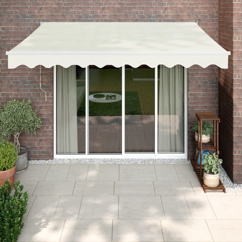 VidaXL Zwijana markiza, kremowa, 3,5x2,5 m, tkanina i aluminium