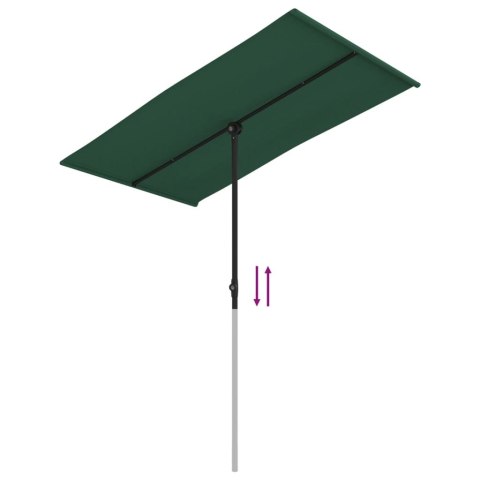 Parasol ogrodowy na aluminiowym słupku, 180x110 cm, zielony Parasol ogrodowy na aluminiowym słupku, 180x110 cm, zielony