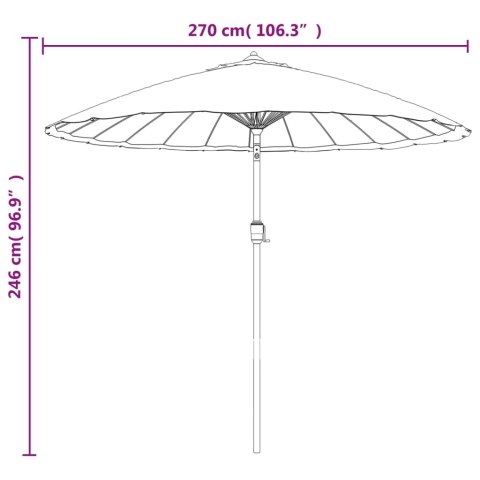 Parasol ogrodowy na słupku aluminiowym, 270 cm, piaskowy Parasol ogrodowy na słupku aluminiowym, 270 cm, piaskowy