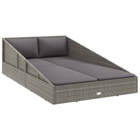 Leżanka ogrodowa, szara, 110x200 cm, rattan PE Leżanka ogrodowa, szara, 110x200 cm, rattan PE