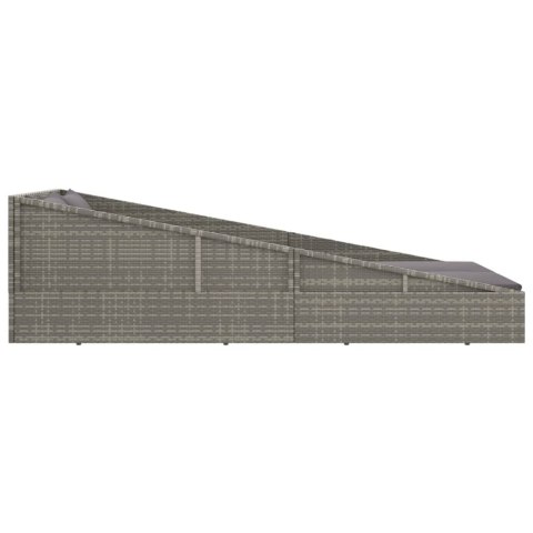 Leżanka ogrodowa, szara, 110x200 cm, rattan PE Leżanka ogrodowa, szara, 110x200 cm, rattan PE