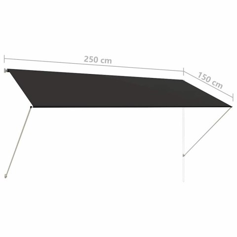 Markiza zwijana, 250 x 150 cm, antracytowa Markiza zwijana, 250 x 150 cm, antracytowa