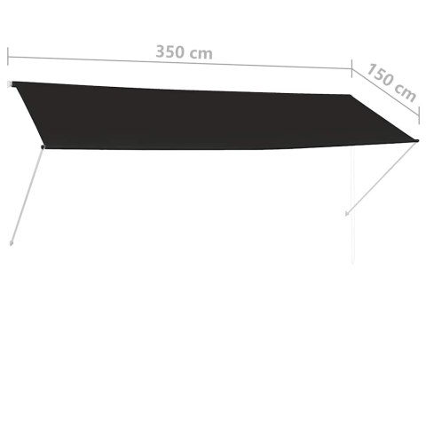 Markiza zwijana, 350 x 150 cm, antracytowa Markiza zwijana, 350 x 150 cm, antracytowa