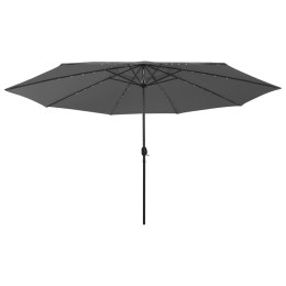  Parasol ogrodowy z LED, 400 cm, antracytowy