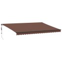 VidaXL Automatycznie zwijana markiza z LED, brązowa, 500x350 cm