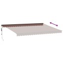 VidaXL Automatycznie zwijana markiza z LED, brązowa, 500x350 cm