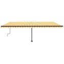 VidaXL Ręcznie zwijana markiza z LED, 600x350 cm, żółto-biała