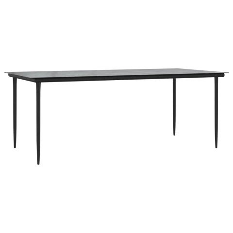 9-cz. zestaw mebli ogrodowych, poduszki, czarno-szary rattan PE 9-cz. zestaw mebli ogrodowych, poduszki, czarno-szary rattan PE