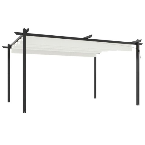 Altana ogrodowa ze zwijanym dachem, 4x3 m, kremowa Altana ogrodowa ze zwijanym dachem, 4x3 m, kremowa