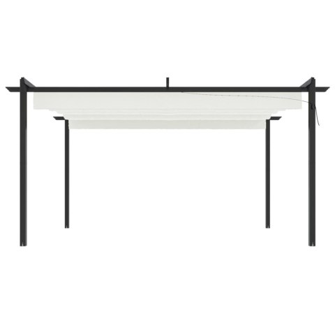 Altana ogrodowa ze zwijanym dachem, 4x3 m, kremowa Altana ogrodowa ze zwijanym dachem, 4x3 m, kremowa