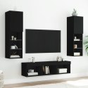  5-częściowy zestaw mebli TV z LED, czarny
