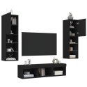  5-częściowy zestaw mebli TV z LED, czarny