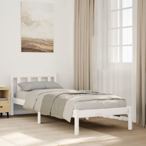  Dłuższe łóżko bez materaca, białe, 80x210 cm, drewno sosnowe