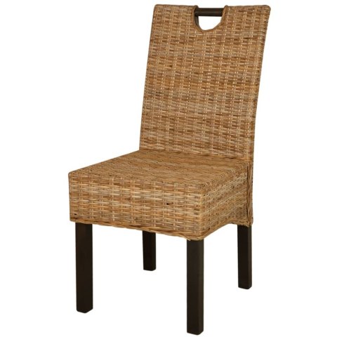 Krzesła do jadalni, 6 szt., rattan Kubu i drewno mango Krzesła do jadalni, 6 szt., rattan Kubu i drewno mango