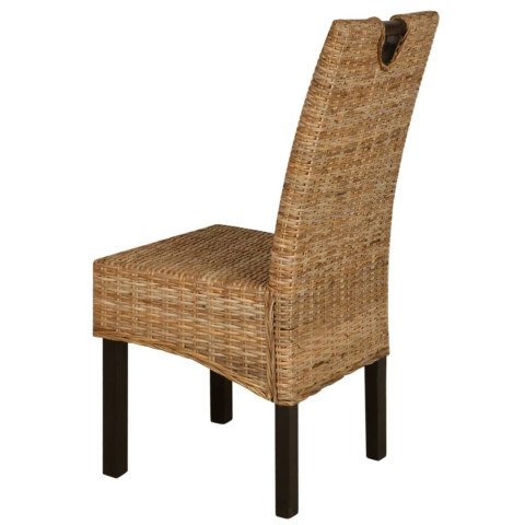 Krzesła do jadalni, 6 szt., rattan Kubu i drewno mango Krzesła do jadalni, 6 szt., rattan Kubu i drewno mango