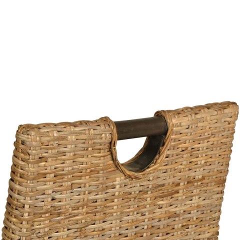 Krzesła do jadalni, 6 szt., rattan Kubu i drewno mango Krzesła do jadalni, 6 szt., rattan Kubu i drewno mango