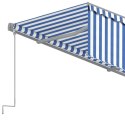  Automatyczna markiza z zasłoną, 4,5x3 m, niebiesko-biała