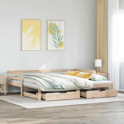  Sofa rozsuwana z szufladami, bez materaca, 90x190 cm
