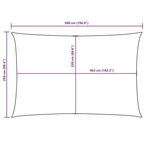 Prostokątny żagiel ogrodowy, tkanina Oxford, 2,5x5 m, taupe Prostokątny żagiel ogrodowy, tkanina Oxford, 2,5x5 m, taupe