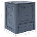  Kompostowniki ogrodowe, 3 szt., szare, 60x60x73 cm, 780 L