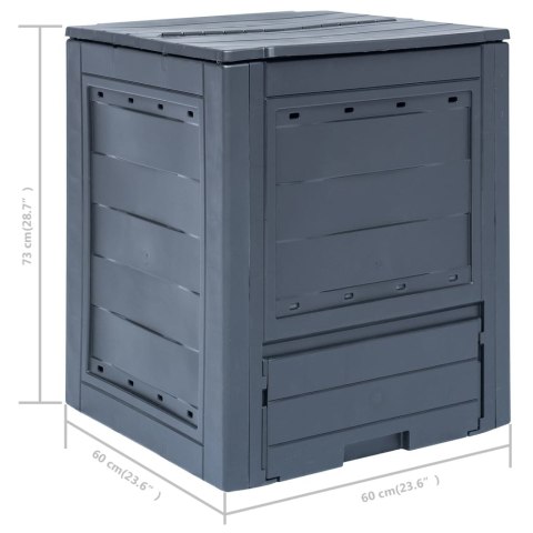 Kompostowniki ogrodowe, 3 szt., szare, 60x60x73 cm, 780 L Kompostowniki ogrodowe, 3 szt., szare, 60x60x73 cm, 780 L