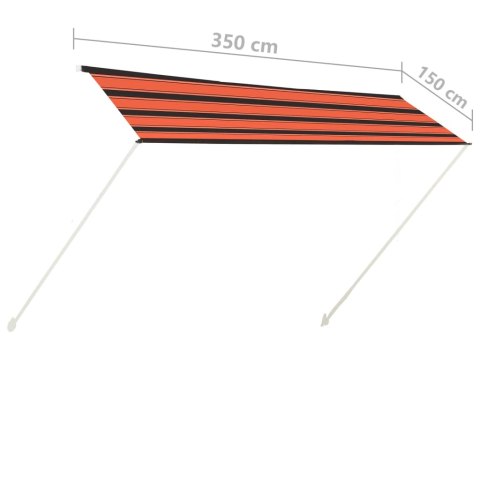 Zwijana markiza, 350x150 cm, pomarańczowo-brązowa Zwijana markiza, 350x150 cm, pomarańczowo-brązowa