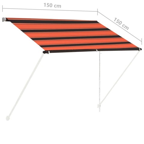 Zwijana markiza, 150x150 cm, pomarańczowo-brązowa Zwijana markiza, 150x150 cm, pomarańczowo-brązowa