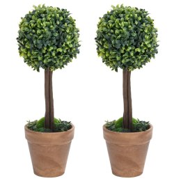  Kule ze sztucznego bukszpanu w doniczce, 2 szt., zielone, 33 cm