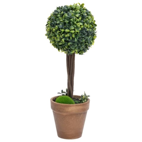 Kule ze sztucznego bukszpanu w doniczce, 2 szt., zielone, 41 cm Kule ze sztucznego bukszpanu w doniczce, 2 szt., zielone, 41 cm
