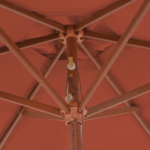 Parasol ogrodowy na drewnianym słupku, 270 cm, terakota Parasol ogrodowy na drewnianym słupku, 270 cm, terakota