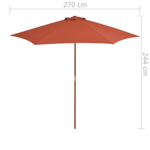 Parasol ogrodowy na drewnianym słupku, 270 cm, terakota Parasol ogrodowy na drewnianym słupku, 270 cm, terakota