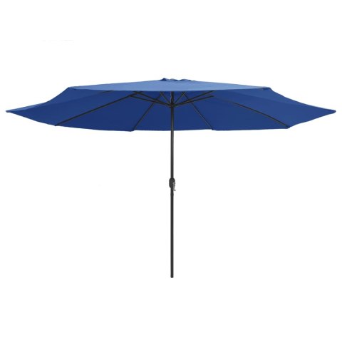 Parasol ogrodowy na metalowym słupku, 390 cm, niebieski Parasol ogrodowy na metalowym słupku, 390 cm, niebieski