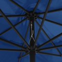 Parasol ogrodowy na metalowym słupku, 390 cm, niebieski