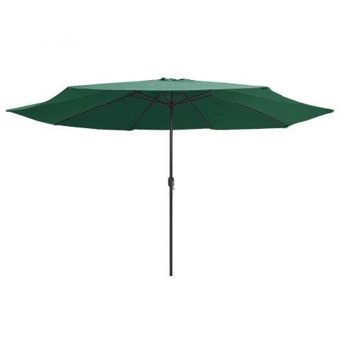 Parasol ogrodowy na metalowym słupku, 390 cm, zielony Parasol ogrodowy na metalowym słupku, 390 cm, zielony